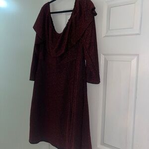 3 XL Gorgeous Deep Red Glitter Dress